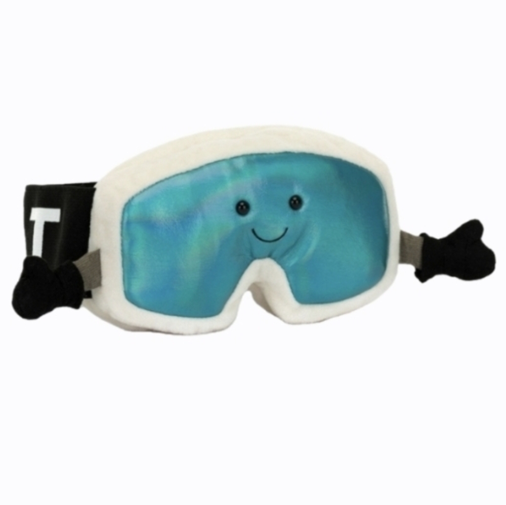 Jellycat Amuseables Sports Ski Goggles Soft & Plush 4.5x6.7" NWT Authentic